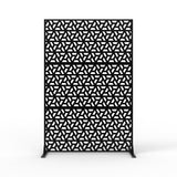 Garvee Pantalla de Privacidad Metálica Exterior 183x119 cm con Patrón de Hojas Paneles Ajustables de Metal Resistente para Jardín y Patio - Geométrico