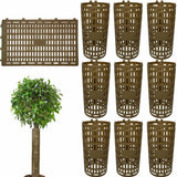 Garvee Protector de Tronco de Árbol Ajustable 38x25cm PVC Malla para Plantas 10 Unidades Marrón - Marrón