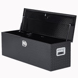 Garvee Caja De Herramientas De Aluminio Con Placa Diamante, Resistente Y Ligera, Cerradura De Acero Inoxidable, Asa Ancha, Para Camiones Y RVs, Negro, 15x15x48''