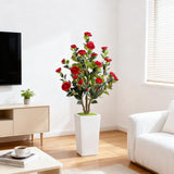 Garvee Árbol Artificial 122cm Interior Realista y Duradero sin Mantenimiento Verde para Oficina y Fiestas - Red-1