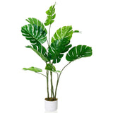 Garvee Planta Artificial Monstera 119 cm, Hoja Ancha y Lujosa, Maceta Estable de Cemento, PEVA Resistente UV, Decoración Interior y Exterior - 