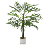Garvee Palma Areca Artificial 100cm Flexible PEVA Seguro Maceta Blanca Interior Sala Oficina - Palma Licuala