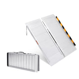 Garvee Mini Rampa Compacta de Dos Secciones con Diseño Ultra Ligero y Guantes para Escaleras Domésticas 61cm Plata - Estándar/2 Pliegues
