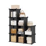 Garvee Organizador Modular 9 Cubos Plástico Resistente Para Hogar Y Oficina, Diseño Seguro Y Versátil, Color Negro - Negro