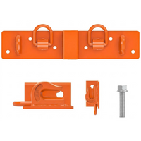Garvee Kit de Placa con Ganchos para Pala de Tractor Placa de Acero con Receptor de 2 Pulgadas Ganchos G70 de 3/8" y Anillas en D de 1/2" Capacidad de Carga 3400kg para Remolque y Arrastre de Troncos Color Naranja