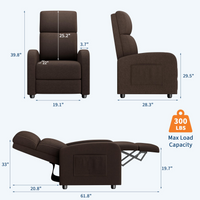 Garvee Poltrona Relax Reclinable con Schienale y Poggiapiedi Ajustables, Tela Transpirable, Diseño Compacto para Sala y Dormitorio, Estructura Robusta, Color Neutro