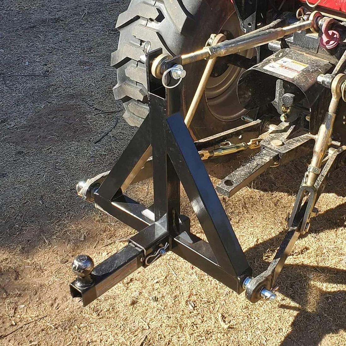 Garvee Adaptador de Remolque 3 Puntos 5cm Receptor, Acero Resistente, Compatible con Tractores Categoría 1, Uso Agrícola de Granja