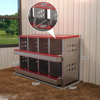 Garvee Caja de Nido para Gallinas 2 Capas 8 Compartimentos, Acero Galvanizado, Con 8 Huevos Falsos, Fácil Limpieza Montaje en Pared, Rojo