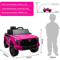 Garvee Jeep Eléctrico 12V 7AH, 4 Ruedas, Doble Tracción, Motor 390#, Asiento PP, Seguro Divertido, 3-6 años, Exterior, Rosa Fucsia