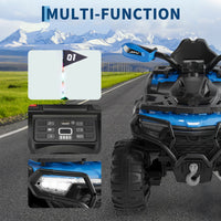 Garvee Quad Eléctrico 12V, Control Remoto, 2 Motores Potentes, Suspensión, LED, Bluetooth, Música, USB, 3-8 años, Exterior, Azul