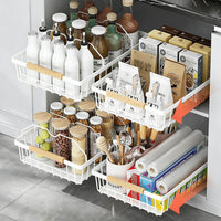 Garvee Organizador De Gabinete Extraíble Cajón Deslizante Resistente Para Cocina Y Despensa Plegable Negro