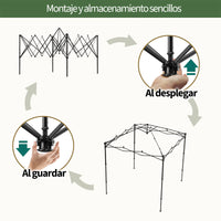 Garvee Carpa Pabellón de Jardín Plegable Pop-Up 2,2x2,2 m con Paredes Laterales Tela Oxford 150D Altura Ajustable 2,4 m Verde
