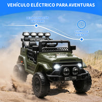 Garvee Coche Eléctrico 12V, Bluetooth, Luces LED, Seguridad, Control Remoto, 3-6 años, Interior y Exterior, Verde