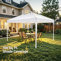 Garvee Carpa Plegable 3x3m con Estructura de Aluminio Resistente Ligera Protección UV para Camping y Eventos al Aire Libre Blanca