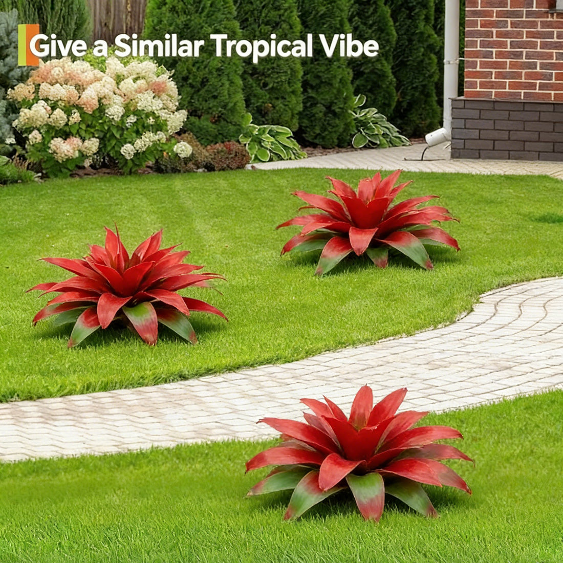 Garvee Planta Artificial Tequila 22 Hojas Rojo Hoja Realista Para Decoración Interior Y Exterior Hogar Jardín