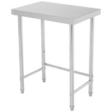 Garvee Mesa de Acero Inoxidable 45,72×71,12cm Mesa de Cocina Comercial Diseño Abierto Patas o Ruedas Acero Inoxidable - Sin ruedas