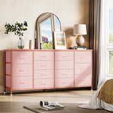 Garvee Mueble TV Con 14 Cajones, Almacenaje Amplio, Diseño Moderno, Material Resistente, Sala Y Dormitorio, Fácil Montaje - Rosa