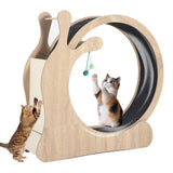 Garvee Rueda de Entrenamiento con Estante Superior para Diversión y Salud de Mascotas en Apartamentos 114cm Madera - Natural Wood