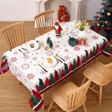 Garvee Mantel Navideño Rectangular 137x274,3 cm, Estampado de Cuadros de Pino, Resistente al Agua, Fácil de Limpiar para Cocina y Fiestas, Interior y Exterior - Rojo