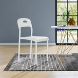 Garvee Silla de Comedor Moderna Apilable Plástico con Patas de Metal para Cocina y Exterior 45×40×76 cm Resistente al Agua