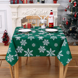 Garvee Mantel Antimanchas Cuadrado De Navidad 137x137cm Verde - Poliéster Lavable Resistente Al Agua Con Patrón De Copo De Nieve - Verde