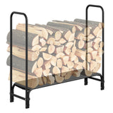 Garvee Soporte para leña de 121.92cm de acero tubular resistente con malla, para exterior e interior, color negro, 121.92x35.56x121.92cm - Negro