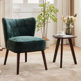 Garvee Silla De Acento Moderna Tapizada En Chenilla Para Sala, Oficina O Dormitorio, Compacta, Resistente, Color Neutro - Verde