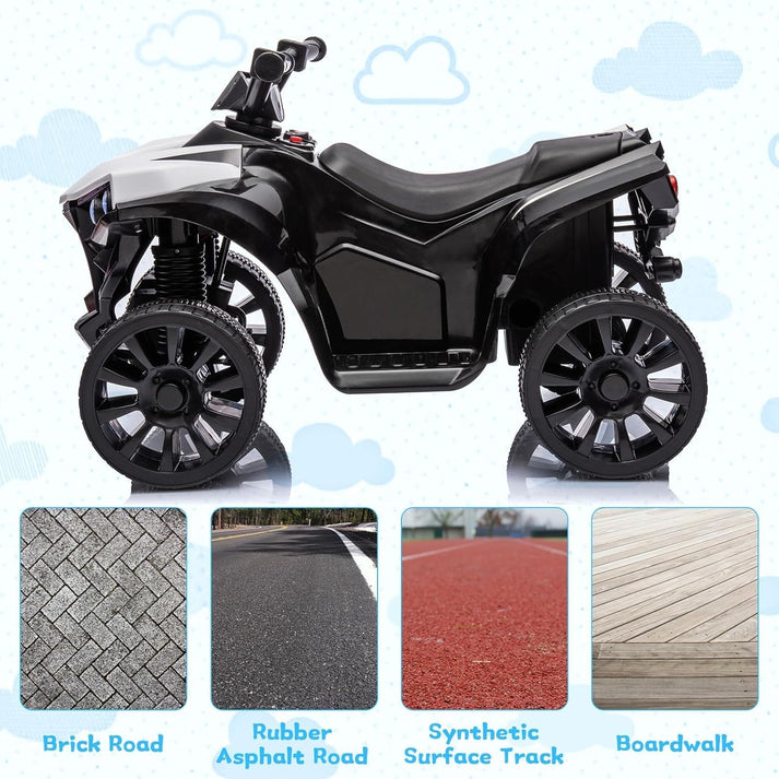 E-Quad con diseño ATV moderno y ruedas resistentes