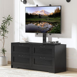 Garvee Mueble TV con Montaje Ajustable y 4 Cajones, para TVs 32–85cm, MDF y Acero, para Sala y Dormitorio - Negro