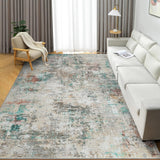 Garvee Alfombra Moderna De Pelo Corto Lavable - Diseño Abstracto Antideslizante - Sala Y Cocina - Gris Beige Verde - Multicolor