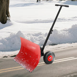 Garvee Pala De Nieve Con Ruedas, Pusher Resistente Para Nieve Pesada, 74x42 cm, Material Duradero, Fácil Manejo - Rojo