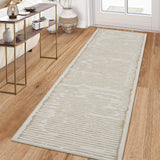 Garvee Alfombra Lavable 80x150cm, Pelo Corto Antideslizante, Poliéster Suave y Resistente, Ideal para Salón y Cocina, Beige - Beige