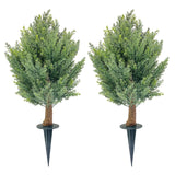 Garvee Set 2 Bolas de Cedro Artificiales 66cm UV-Resistente Sin Mantenimiento Material PE Jardín Terraza Verde - Sin Luz