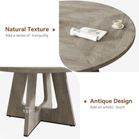 Garvee Mesa de Comedor Redonda de MDF de Alta Calidad 120CM Moderna Duradera Gris Espacios Compactos