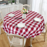 Garvee Mantel Redondo de Cuadros Buffalo Check 178 cm Rojo y Blanco para Cocina y Picnic - Poliéster Durable Antiarugas Resistente a Manchas