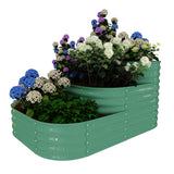 Garvee Jardinera Elevada De Acero Galvanizado 3 Niveles Modular Para Huertos Y Balcones, Resistente Y Segura, Ensamblaje Rápido, Color Natural - Verde