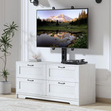 Garvee Soporte de TV Integrado con Gestión de Cables y Cajones Inferiores para Salas de Entretenimiento Neutro - Blanco