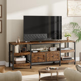 Garvee Mueble TV Industrial 2m con 2 Cajones Estilo Vintage MDF y Acero para Salón O Oficina Vintage - Vintage