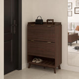 Garvee Organizador de Calzado Moderno con Diseño Fluted para Entusiastas del Orden en Entradas 122cm Natural - Nogal negro