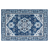 Garvee Tappeto Moderno a Pelo Corto Floreale Antiscivolo Lavabile Poliestere Morbido 120x170cm per Soggiorno e Corridoio - Azul Marino