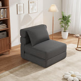 Garvee Sillón convertible de 1 plaza sofá cama plegable con espuma de memoria, tela de lino mejorada, compacto para salón y habitación, multiuso, fácil de transportar, lino transpirable - Gris Oscuro