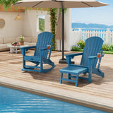Garvee Sillas Adirondack Mecedoras Plegables 4-en-1 con Reposapiés Retráctil y Porta Vasos para Patio y Jardín, HDPE Resistente, Multicolor