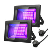 Garvee 2 x Foco LED De Luz Negra UV 30W Para Fiestas IP66 Resistente Al Agua 150 LED Negro