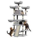 Garvee Árbol Para Gatos Grande 68.5 In Con Rascadores, Hamacas, Condominio, Gris Claro, Interior - Gris Claro Mejorado #2601