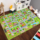 Garvee Tappeto Puzzle Bambini Velluto Memory Foam Antiscivolo Lavabile Gray Street Camerette Spazi Gioco Germania 120x160 cm - Calle Gris