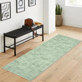 Garvee Alfombra Moderna Abstracta Lavable Para Interiores - Pelo Bajo, Antideslizante, Plegable - Sala, Dormitorio, Comedor - Multicolor - Verde