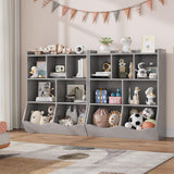 Garvee Estantería Infantil De 3 Niveles Multifuncional Gris Para Cuartos Y Guarderías Seguro Y Estable - Gris