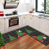 Garvee Alfombrillas De Cocina Navideñas 2 Piezas Con Copos De Nieve, Antideslizantes, Verde, 40x60cm Y 40x120cm - Verde - Cuadros