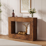 Garvee Mesa Consola de Granja Vintage Minimalista 119 cm Madera de Partículas para Entrada y Sala Color Madera Rústica - Color Fuego (Relieve)