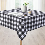 Garvee Nappe En Polyester Resistente Al Agua Infroissable Fácil De Limpiar 132x132 Cm Cuadrada Negro Y Blanco Para Cocina Y Picnic